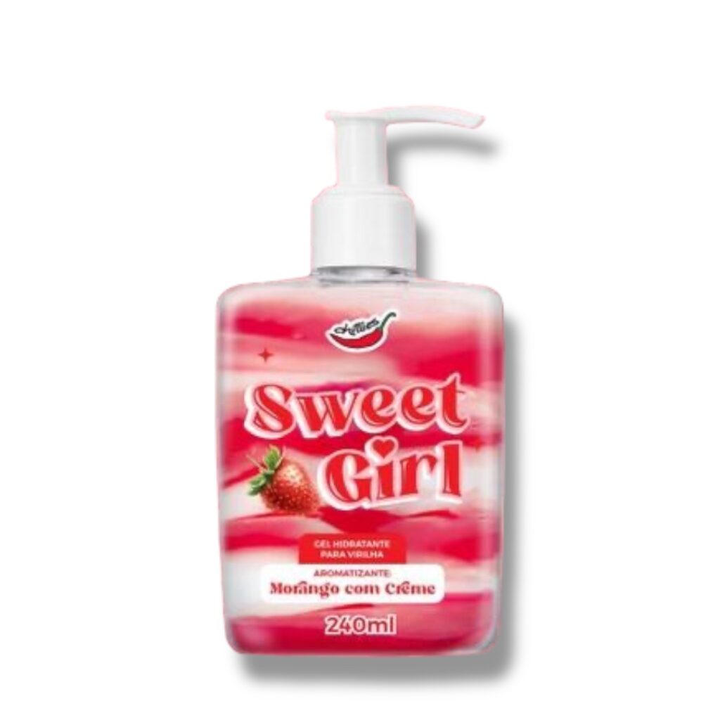 Sweet Girl Gel Aromatizante Morango com creme  Hidratante Virilha e Corpo Chillies 250ml