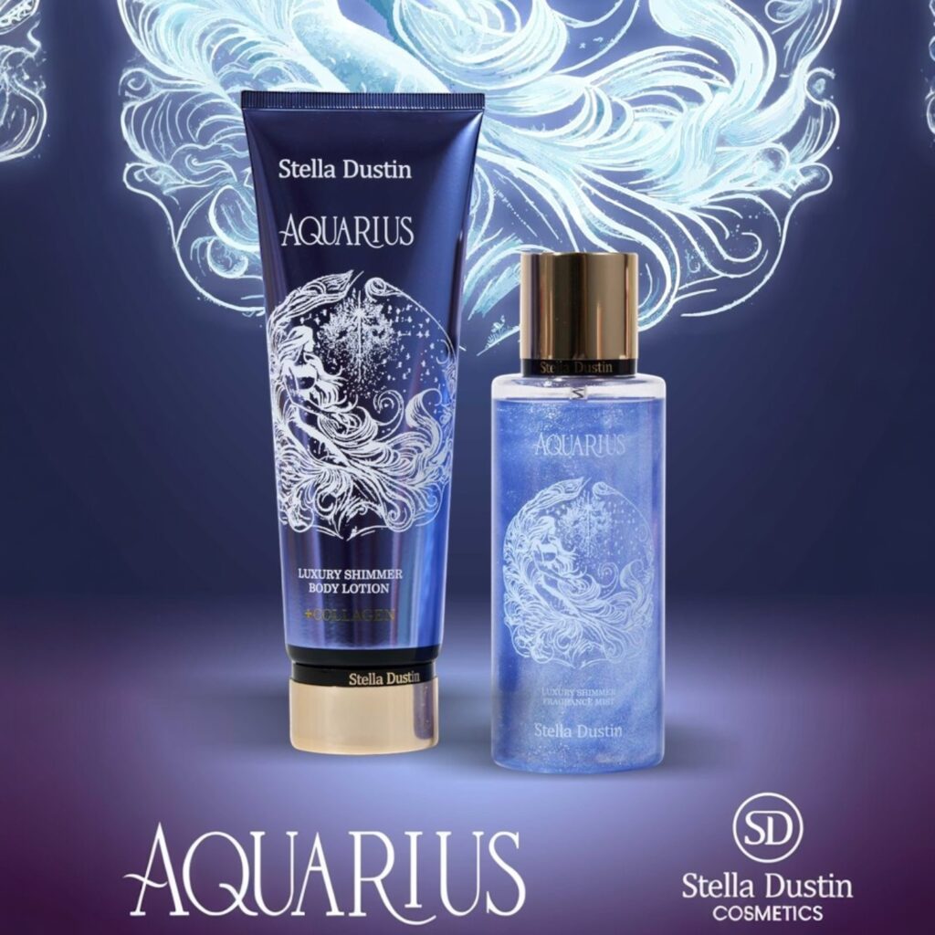 Kit Aquarius Body Splash Shimmer 250 ml + Creme Hidratante Shimmer 236ml Stella Dustin