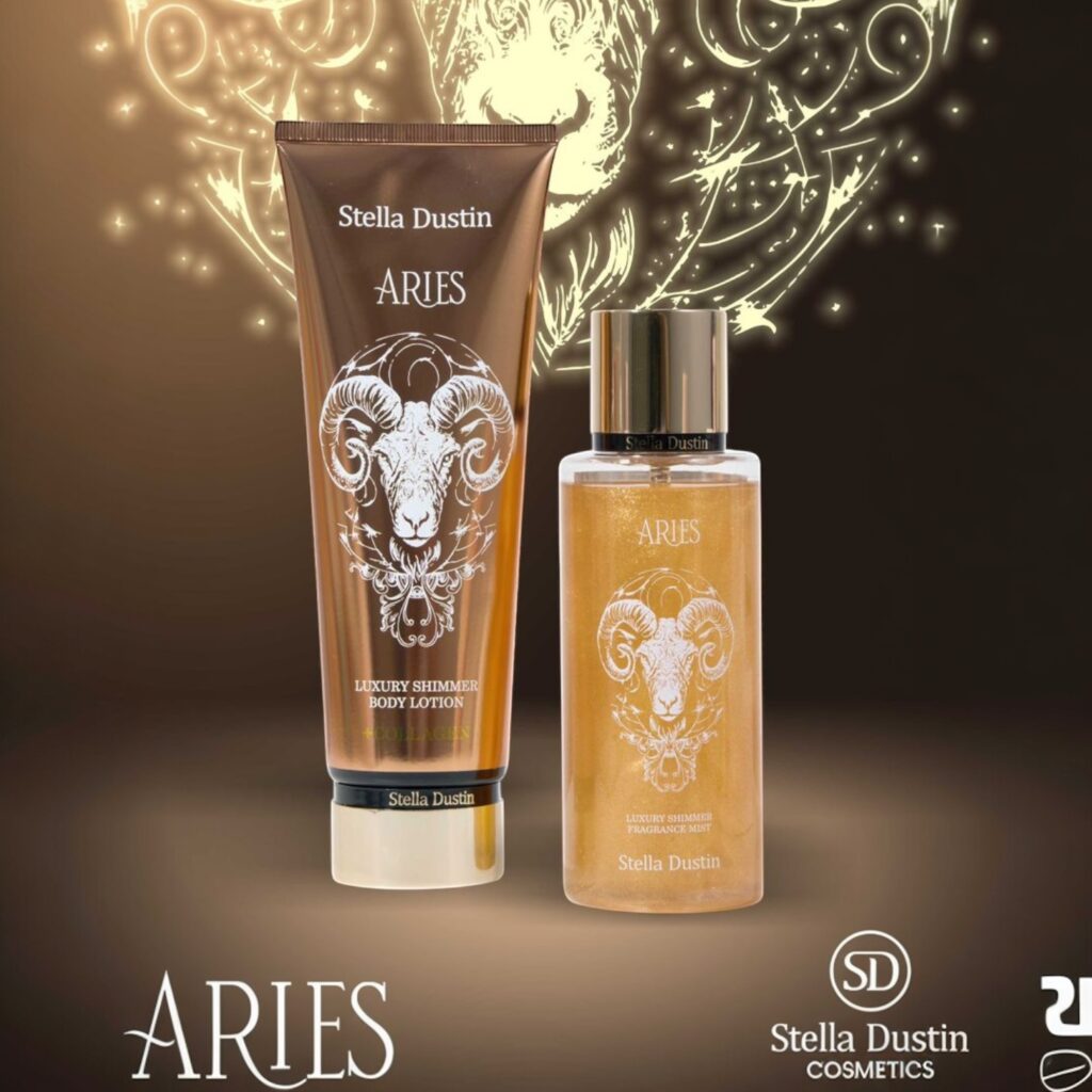 Kit Aries Body Splash Shimmer 250 ml + Creme Hidratante Shimmer 236ml Stella Dustin